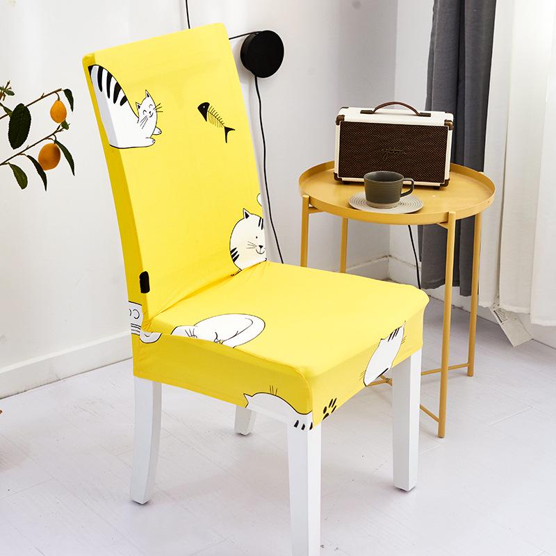Elastic Printed Chair Cover for Dining and Hotel Use