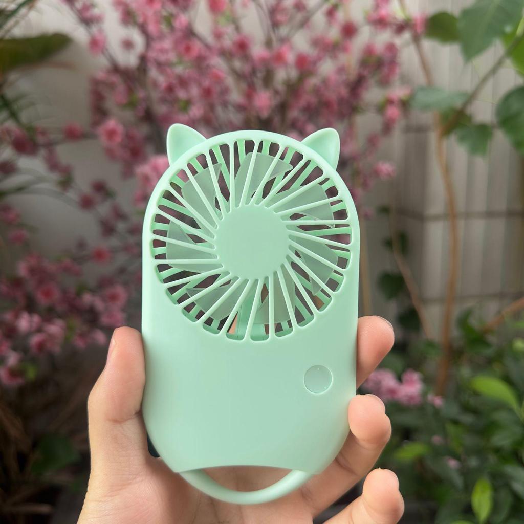 Rechargeable USB Handheld Mini Fan with Cat Ears – Customizable Gift