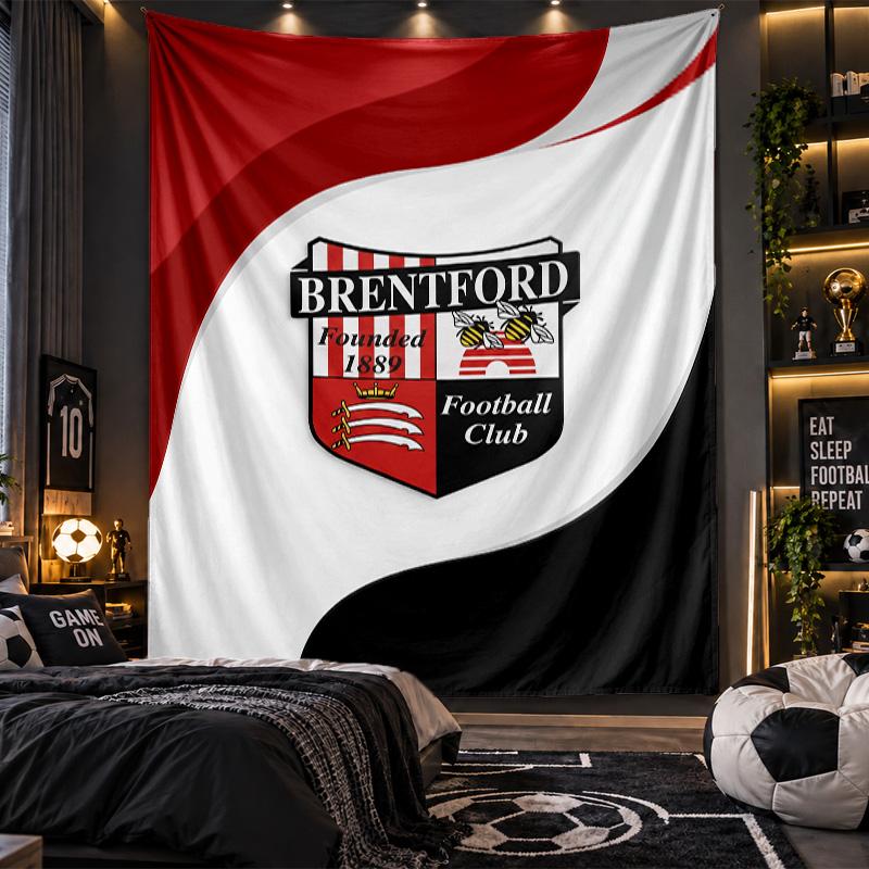 Wall Hanging Tapestry Brentford Football Print Cloth for Living Room Bedroom Home Decor