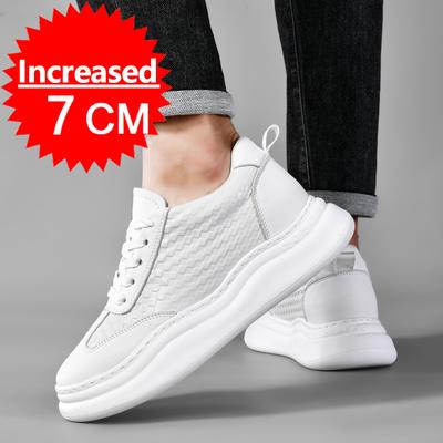 Scarpe da Ginnastica con Rialzo Uomo Scarpe con Rialzo Aumento Altezza Soletta 7CM Bianco Nero Scarpe Più Alte Uomo Tempo Libero Moda Sportive Taglie Forti 38-45