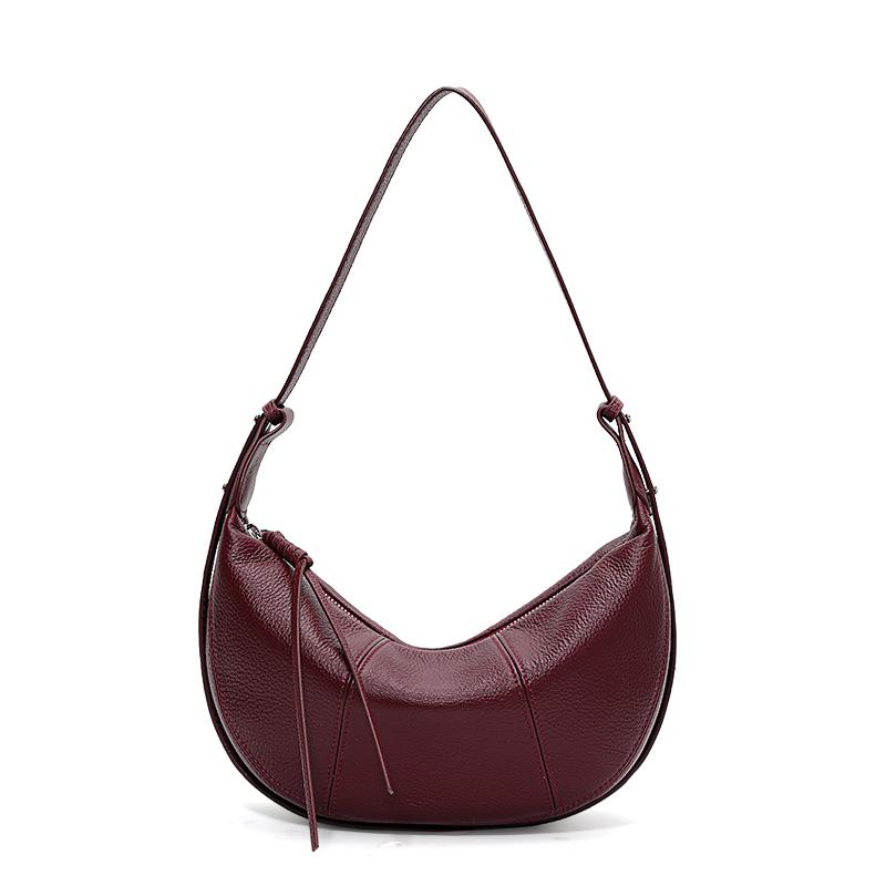 Aidani Genuine Leather Crescent Underarm Bag, Minimalist High-End Style, Versatile Cowhide Crossbody Shoulder Bag for Daily