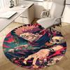 1pc My Hero Academia Dabi Round Carpet - Anime Cartoon Design Chair Mat, Non-Slip Rug for Office, Home Decor, Living Room