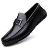 Fashion Advanced Texture Lightweight Genuine Leather Men's Formal Leather Shoes Handmade Soft Comfortable Non-slip Casual Men Bean Shoes