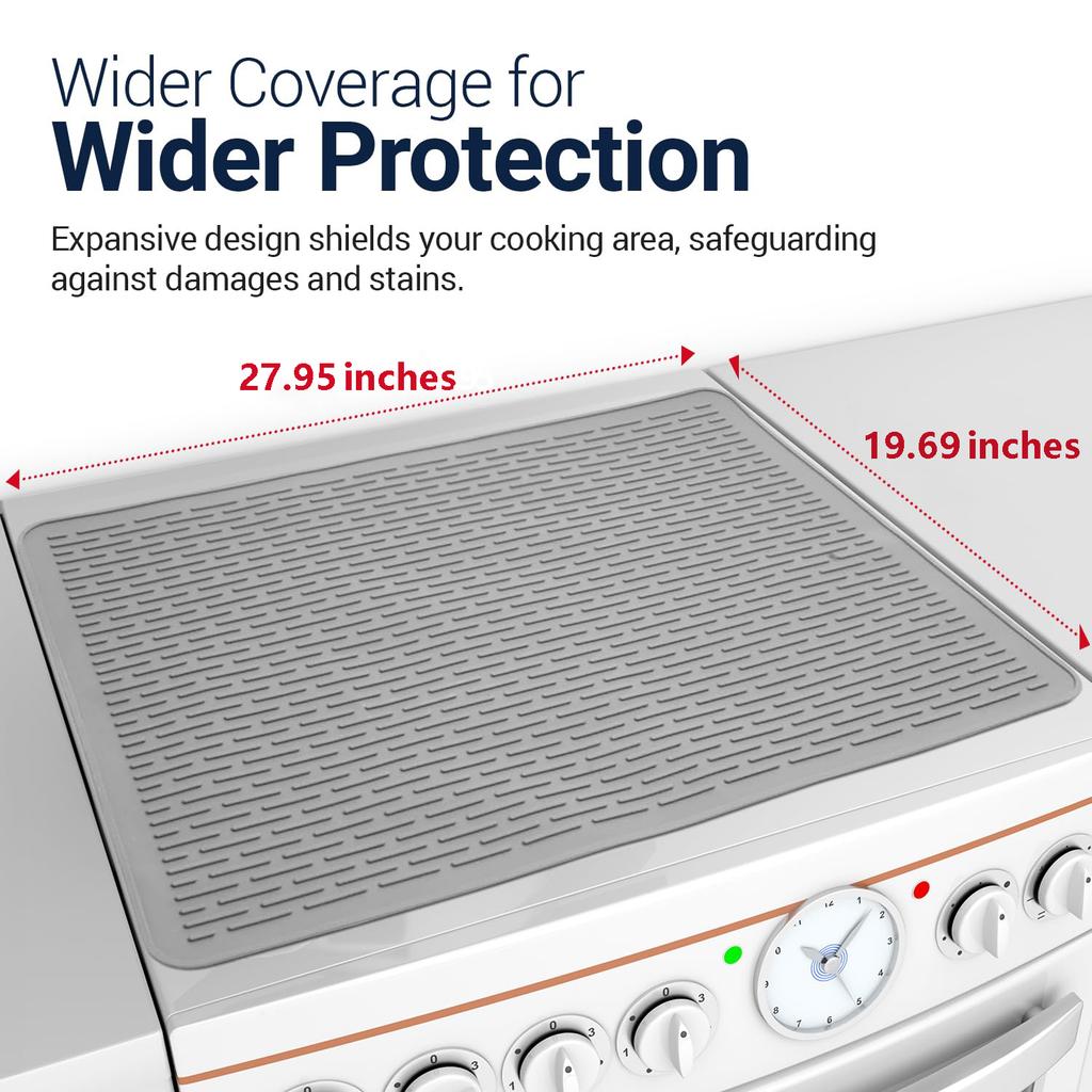 Stove Top Cover for Electric Stove -Silicone Stove Mat for Glass Top Heat-Resistant Cover Protector Dish Drying Mats For Kitchen