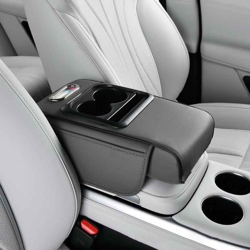 Copertura Console Centrale Auto, Copertura Pad Bracciolo in Pelle PU, Tappetino Universale Scatola Portaoggetti Sedile Bracciolo Auto Impermeabile