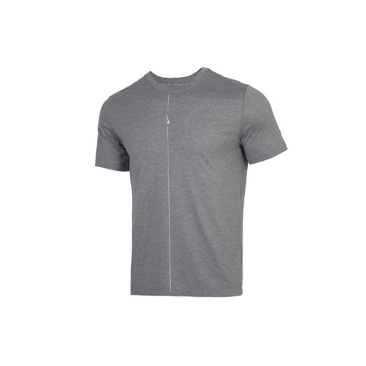 Nike Yoga Dri-FIT Quick Dry Short Sleeve Gray Men s CT6477-068 S