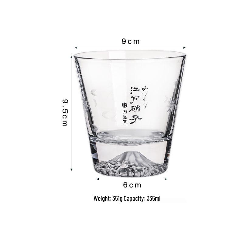 Japanischer Mount Fuji Glasbecher: Kreativer Becher mit Schneekappe für Tee, Milch, Whiskey oder Bier