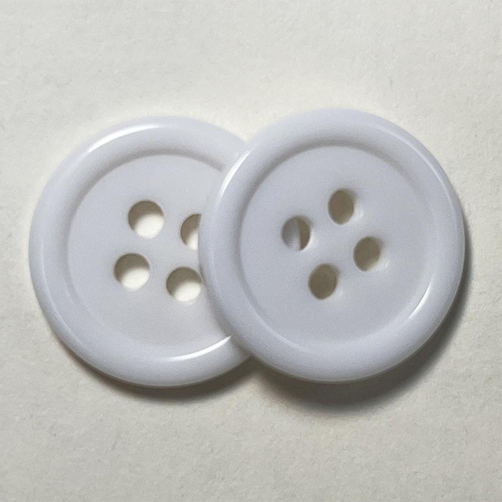 30pcs 15mm/0.59in Black White Resin Buttons Round 4 Holes Solid Color Buttons For Clothes Shirt DIY Accessories