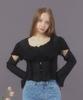 MARGARIN FINGERS Two-Way Chiffon Blouse (Black)
