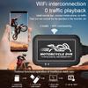 WIFI Motocyklová palubní kamera DVR Duální 1080P Přední a zadní Vodotěsná motocyklová kamera Podpora Přehrávání videozáznamů Záznamník