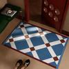 Checkered Pattern Entrance Door Mat Absorbs Dirt Door Mat Non-Slip Floor PVC Doormat Cuttable Floor Mat