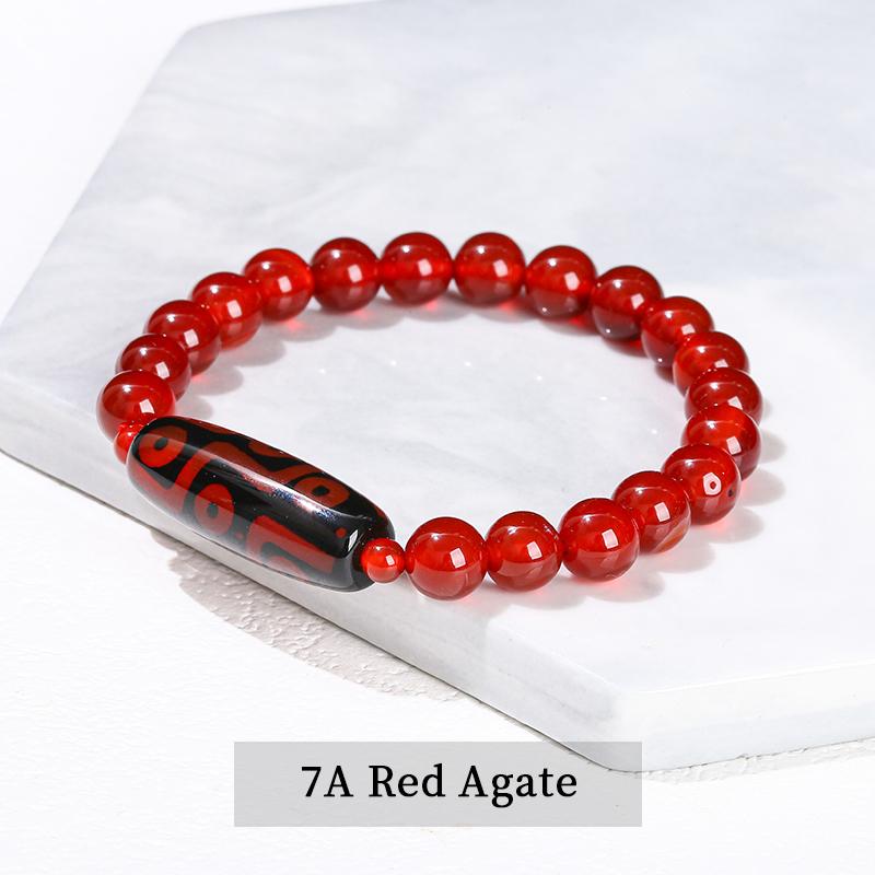 Tibetan Agate Barrel Beads Bracelet Women Men Retro Yoga Jewelry Gift
