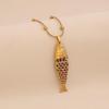 3D Vivid Carp Tropical Fish Pendant Necklace Colorful Stainless Steel Chain