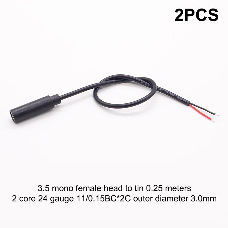 2Pcs 2.5Mm 3.5Mm 1/8'' Mono Stereo Male Female Plug Jack Connector 2/3/4Pin Aux Extension Wire Diy Audio Earphone Mic Repair