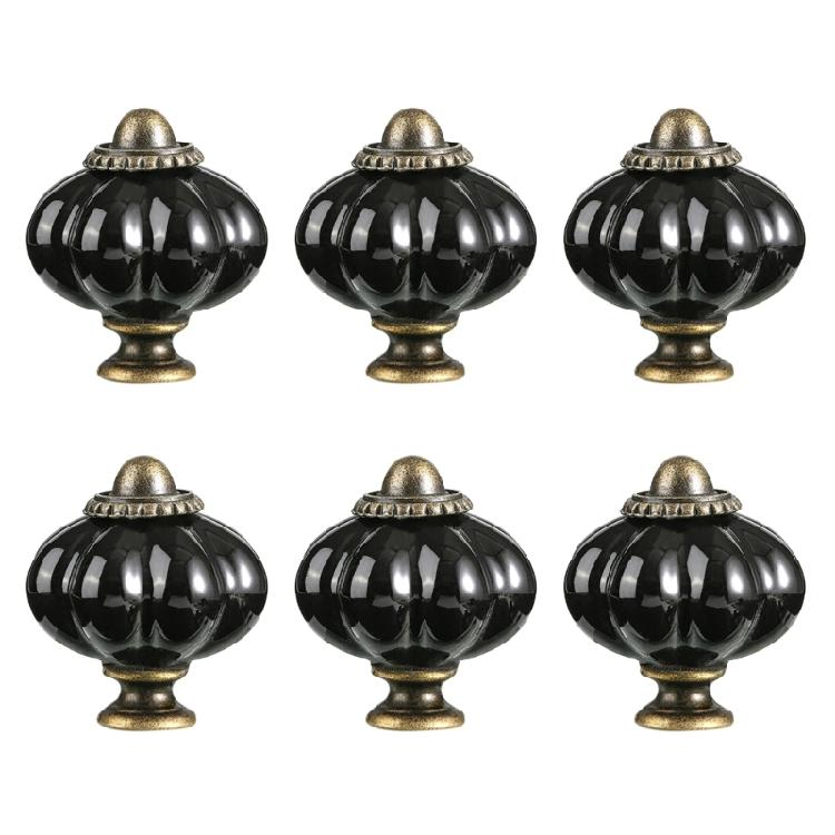 6Pcs Ceramic Cabinet Knob Wardrobe Pulls Pumpkin Shape Drawer Knob Furniture Decorative Handle Furniture Hardware