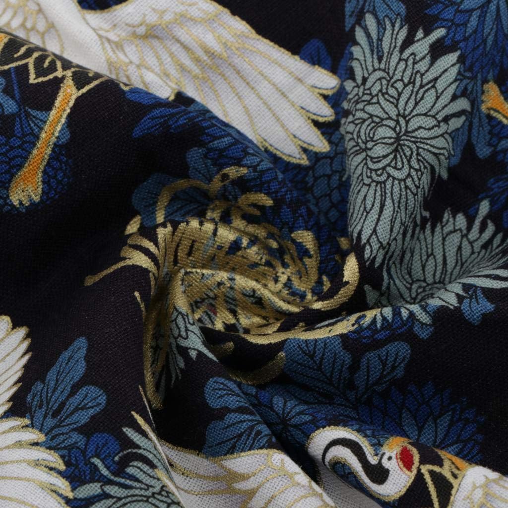 LoveinDIY Japanese Fabric Yard Cotton Beautiful Japan Flower Printed Fabric for Children Dress, Cover, Table Cover etc 40 by 60 inches, Chrysanthemum