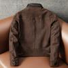 Genuine Lambskin Leather Jacket Men Vintage Distressed Short Slim Fit Bomber Coat Spring Autumn