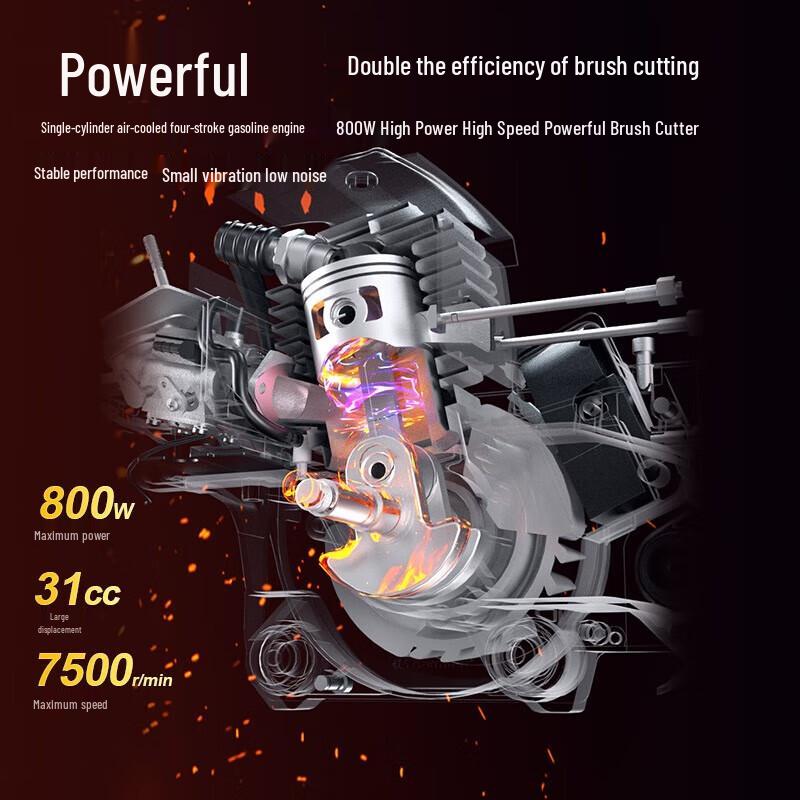 Dongcheng FF03-BG431 4-Stroke Gasoline Backpack Brush Cutter CN plug (adapter included)