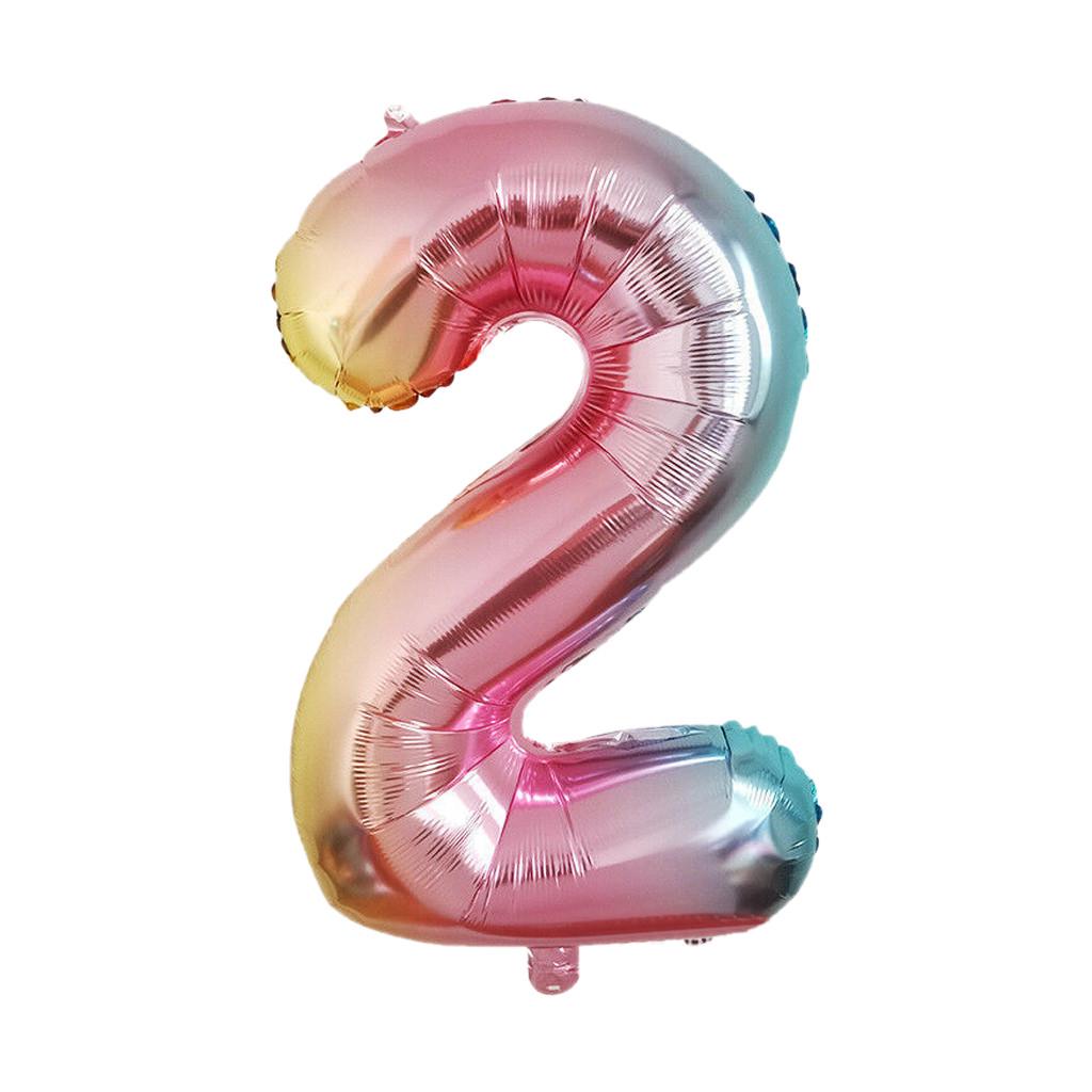 40 Inch  Gradient  Number 0-9 Foil Digital Balloons For Birthday Party