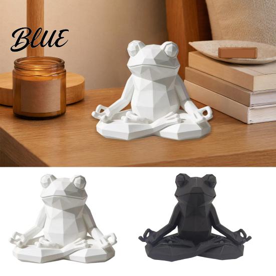 Easy Care Frog Faceted Nordic Sculpture Printed 3D Sculpture Yoga Meditating Figurine Style Desk Decor Sit in Meditation Statue