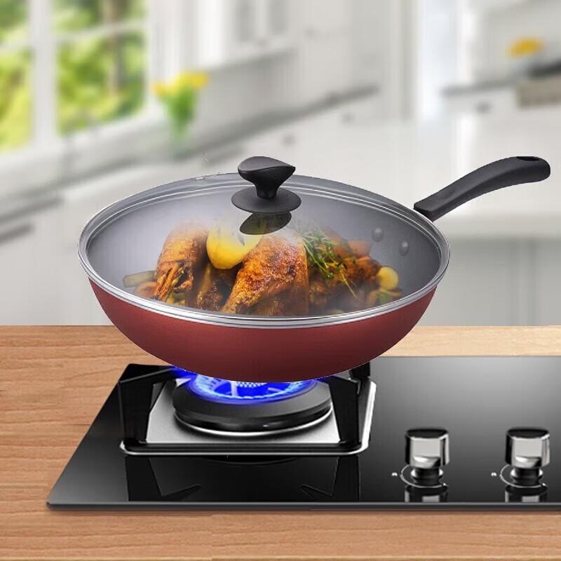 Supor 34cm Stainless Steel Stir-Fry Wok & Frying Pan