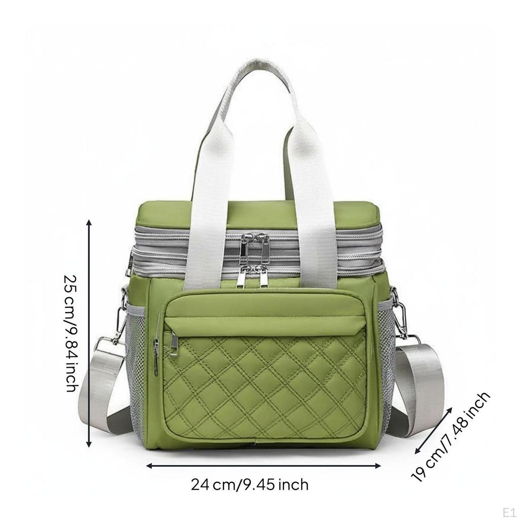 Boxy Insulated Meal Carrier Oxford Cloth Adjustable Shoulder Strap Food