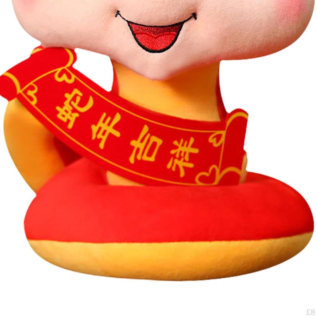 Plush Toy Snake Doll, Creative Blessing Souvenir Cloth Soft Stuffed for Chinese