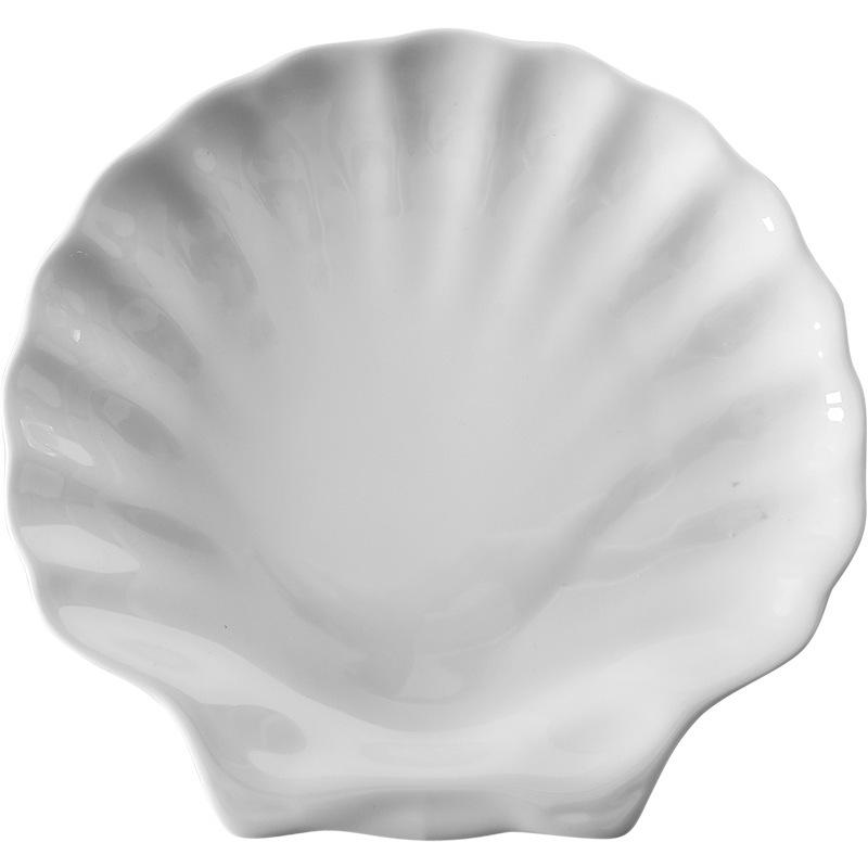 Unregelmäßig geformte Muschelplatte Heimsoße Dekorative Platte Kreative Fotodekoration Keramikteller Keramik Hauptgang Geschirr