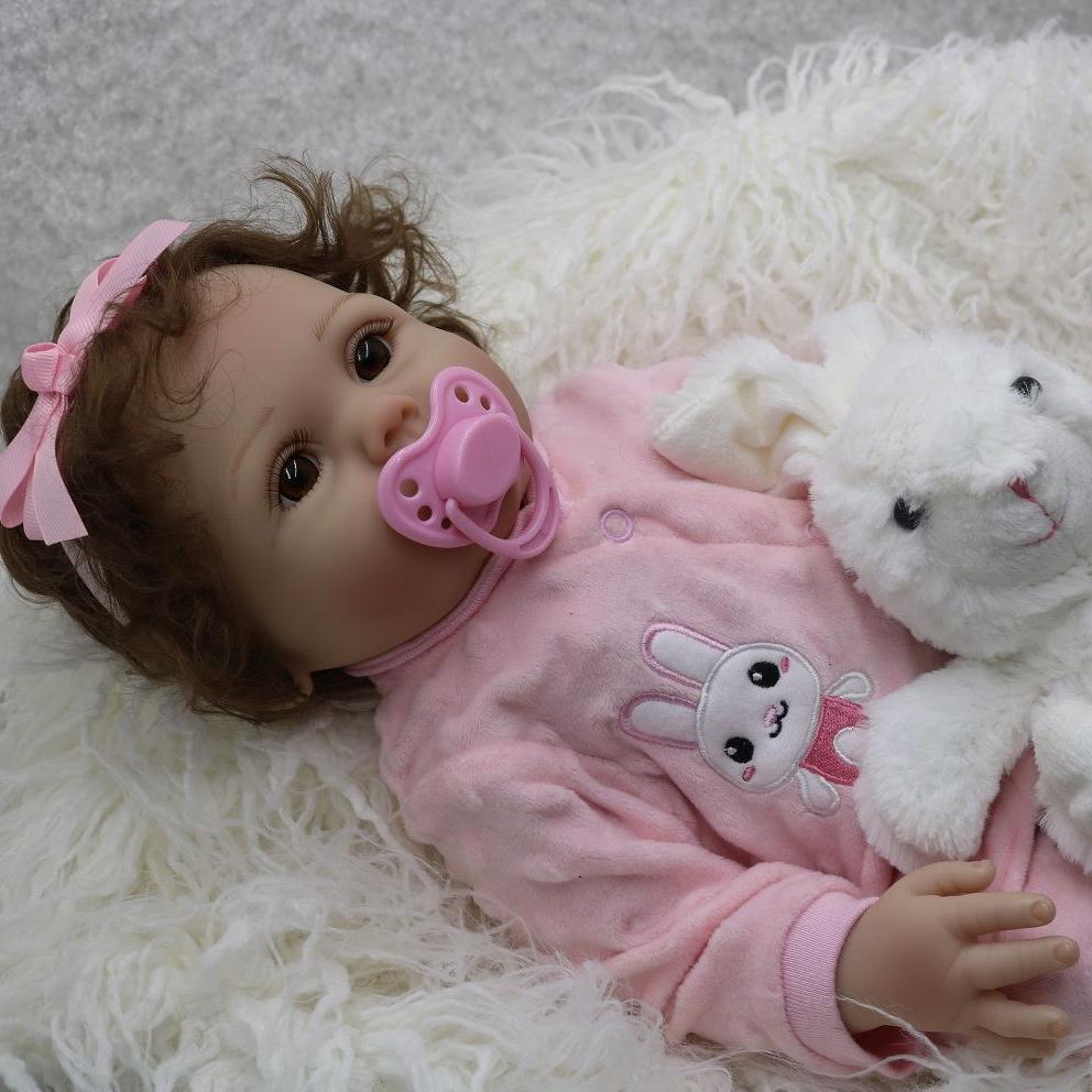 BZDOLL 45cm 18 Inch Soft Vinyl Reborn Levi Baby Doll Toy for Girl Cloth Body Kid Dress Up Play House