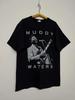 Vintage 1992 Muddy Waters Schwarzes Baumwollhemd S5XL Unisex Cl290