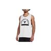 Under Armour Project Lock Malla Letra Estampada Cuello Redondo Sin Mangas Chaleco Tops Hombre Blanco 1385938-001