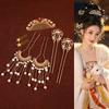 1 Set Pearl Tang Dynasty Hairpin Classical Flower Hair Comb Vintage Ancient Hair Stick  Women