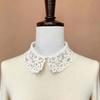 Black/White Hollow Out Embroidery Shirt Fake Collar for Womens Suit Removable Round Neck Shirt Detachable Collars Decorative