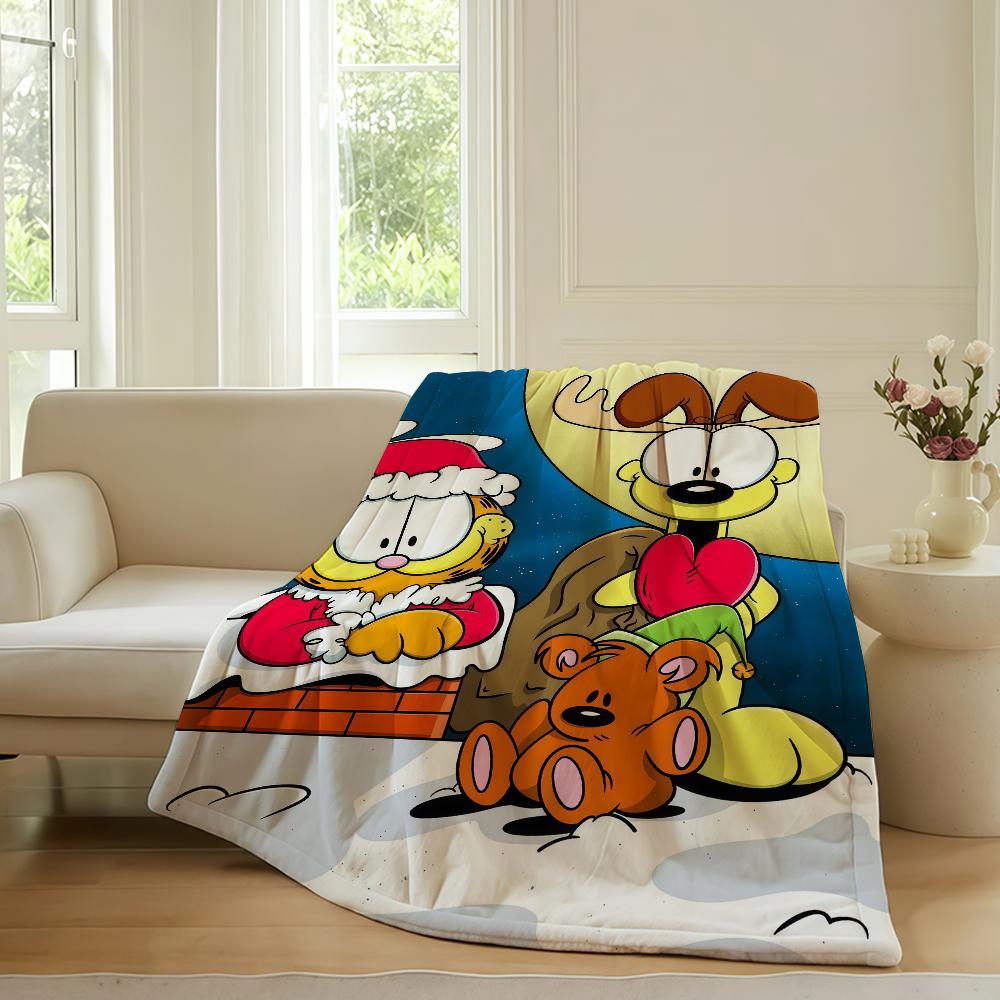 Cartoon cute G GarfieldS Blanket For Sofa Office Bed Plane Travel Sleep Read Relax Camping Soft And Warm
