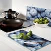 Multifunctional Decorative Glass Boards with Blueberry Print 2X30X52 Cm