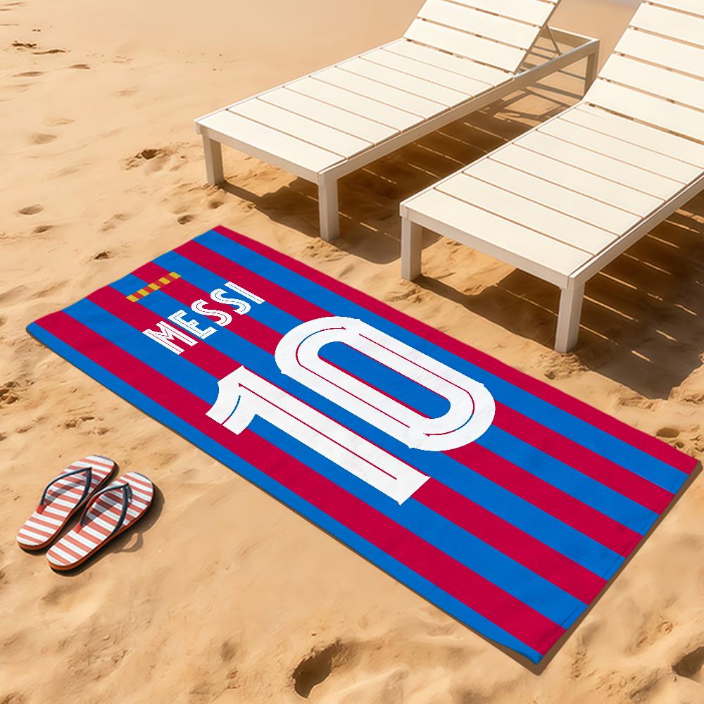 Fashion Cool Fc Art Number 10 M-M-MessiS Soft Printed Beach Towels Towel Swim Summer Holiday Vacation Bathing Pool Camp Gift