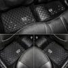 Car Floor Cover Full Set Crown Leather Diamond Auto Foot Mat Universal Interior Accessories For Women Waterproof Car Carpets