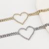 Women European Minimalist Light Luxury Design Clavicle Choker Full Rhinestone Heart Sweet Personality Necklace For Women