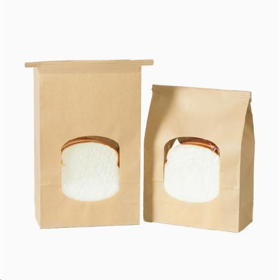50pcs Kraft Paper Bakery Bags With Window Tin Tie Lock Perfect For Cookies & Coffee High-Quality Kitchen & Restaurant Supplies