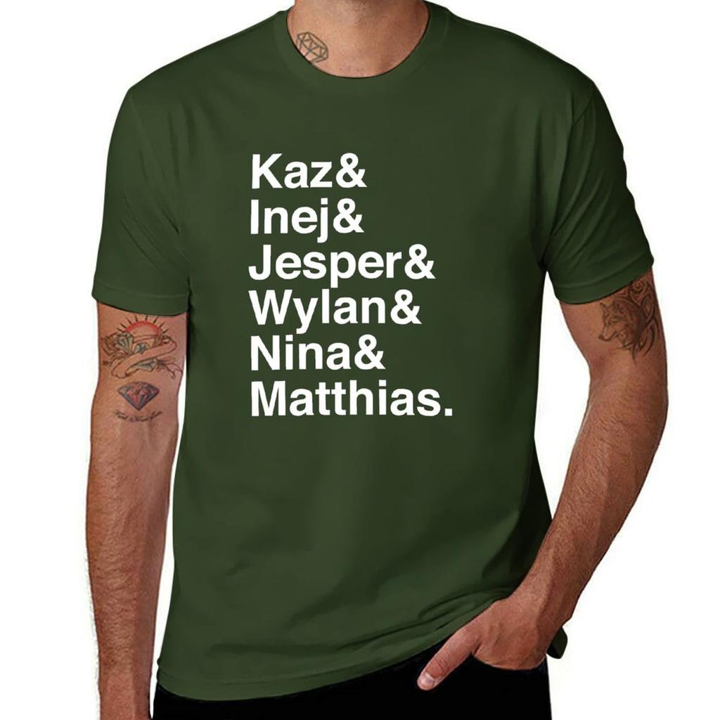 Kaz & Inej & Jesper & Wylan Nina Matthias. (Six of Crows Inverse) T-Shirt blanks sports fans mens clothing