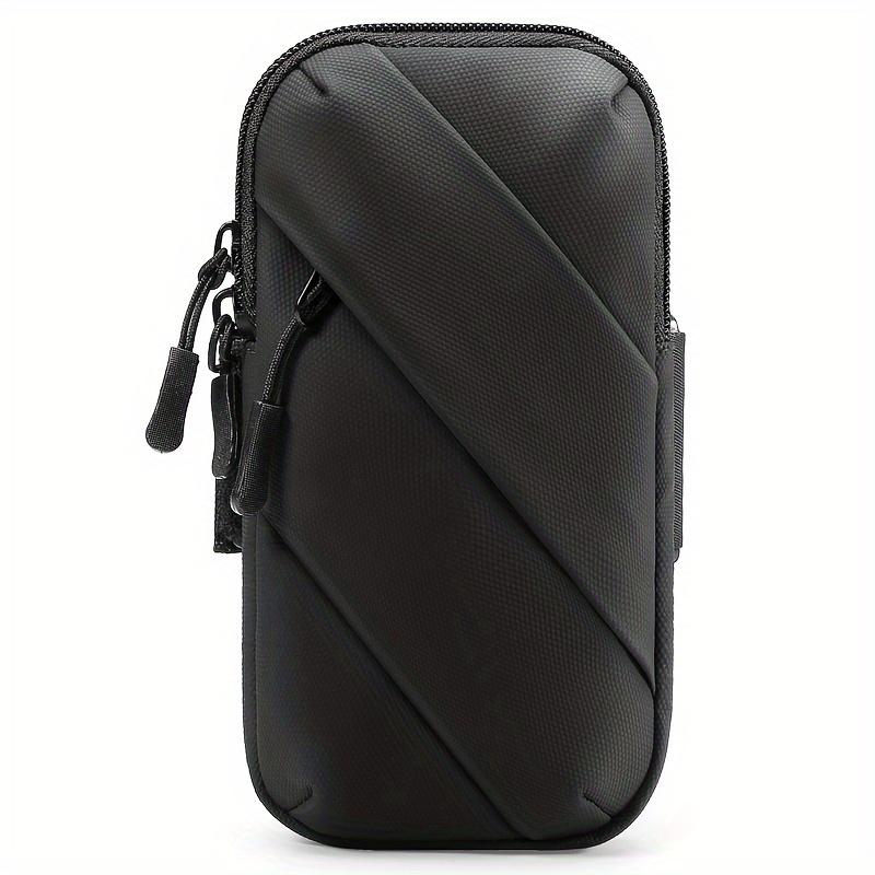 

Мини-Повседневная сумка на молнии с цветными блоками, универсальная сумка для хранения мобильного телефона для бега для женщин и мужчин, для использования на открытом воздухе чёрный