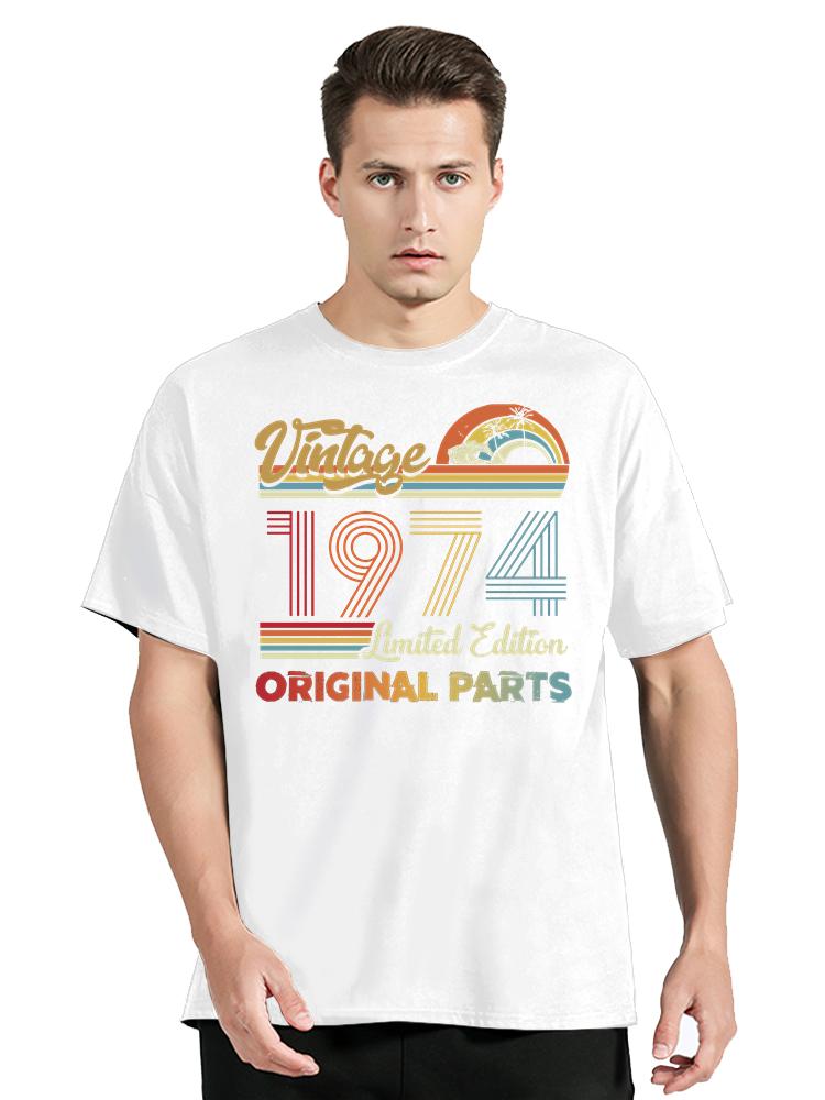 Vintage 1974 Limited Edition Retro Style T-shirt Men Tees Fashion Oversized Casual Tshirt Men Clothing Cotton T Shirt Tops