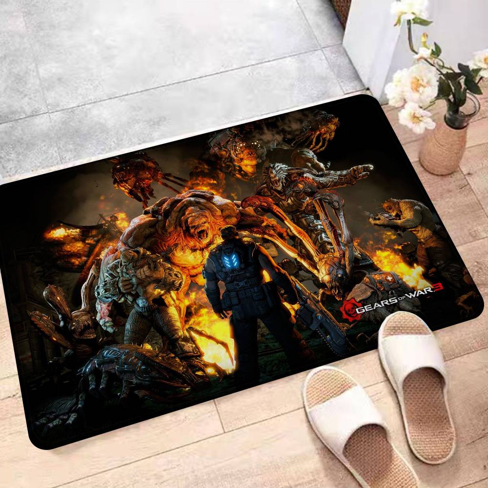 Tappetino da Bagno Videogioco G-Gears Of W-War Decorazione Stanza Bambini Camera da Letto Balcone Tappetino Antiscivolo Soggiorno Area Comodino Tappeti