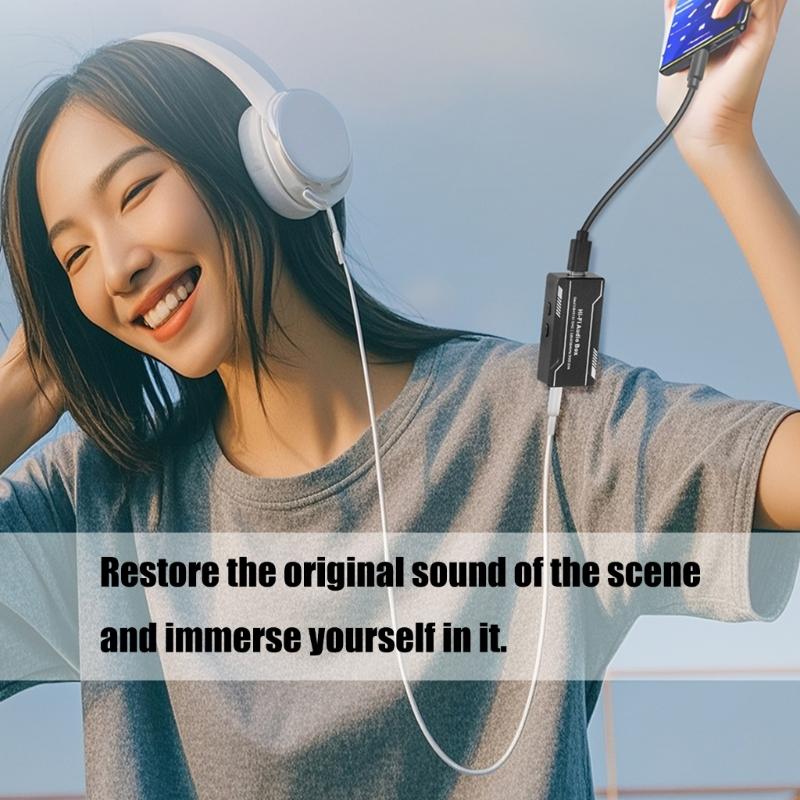 Portable USB C Amplifier 32bit 384KHz USB C to 3.5mm 4.4mm Adapter with CS43131 Chip USB C Headphone Adapter for Phone