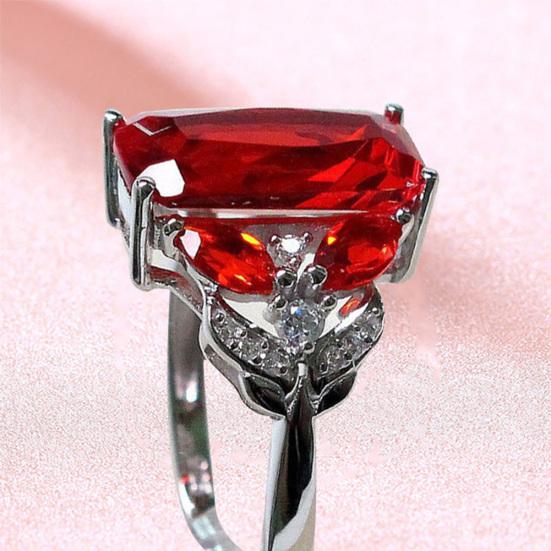 

Женское кольцо на палец со стразами красного квадрата, обручальное юбилейное ювелирное изделие US 9