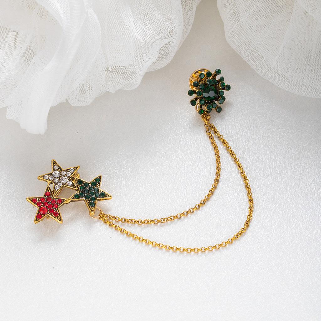 Vintage Crown Fringed Chain Fashion Brooch Dress Light Luxury High Sense Rhinestone Accessories Brooch