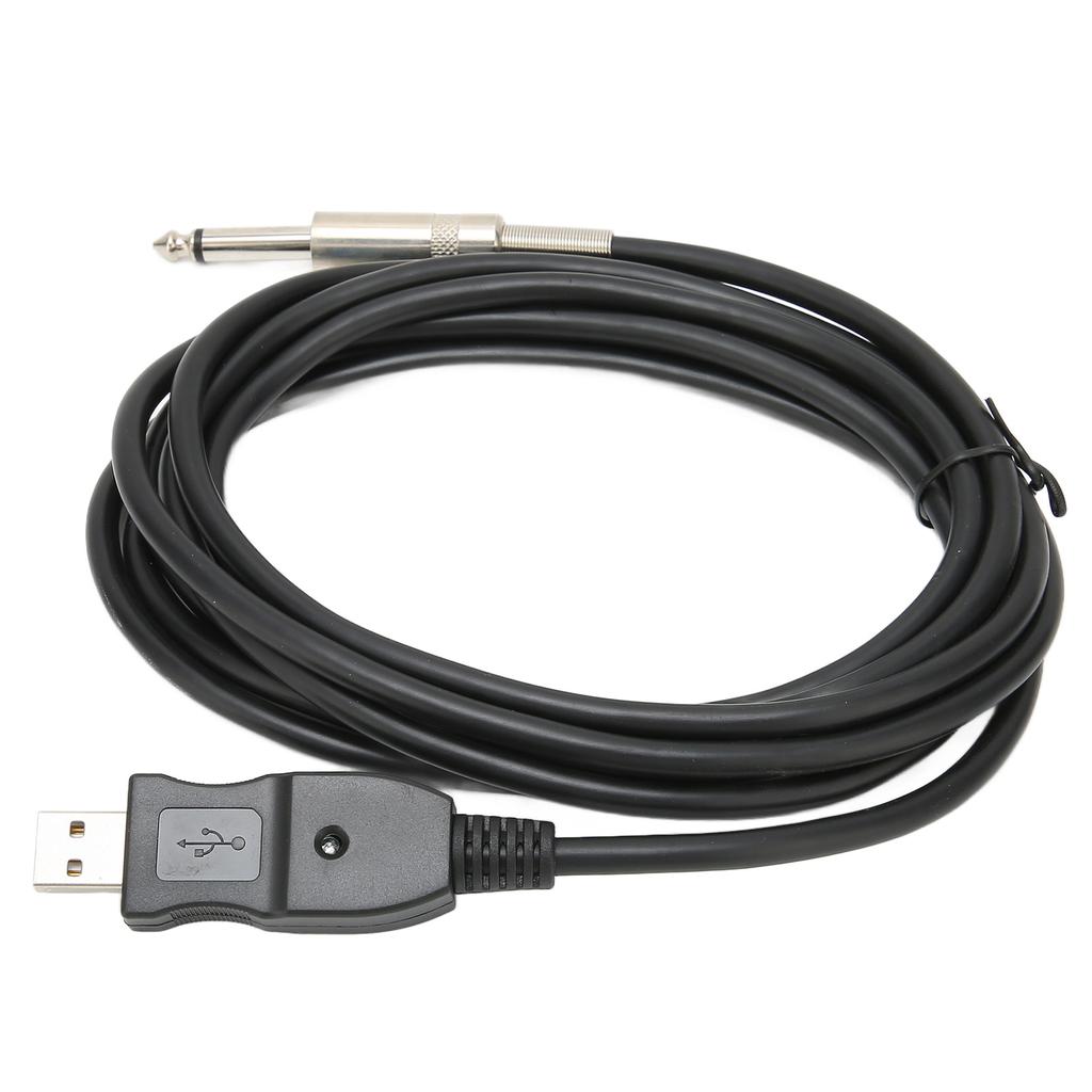 USB Guitar Cable USB Interface Male To 6.35mm Mono Male Electric Guitar Cable for Instrument Recording Singing 3m 9.8ft