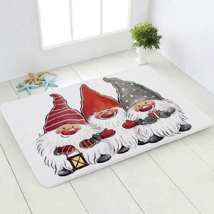 Christmas Gnome Floor Mat Xmas Tree Gnome Colorful Party Kitchen Entrance Decor