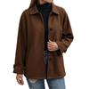 Womens Wool Blend Oversized Coat Winter 2026 Classic Notched Collar Single Breasted Long Sleeve Mid-Length Outerwear