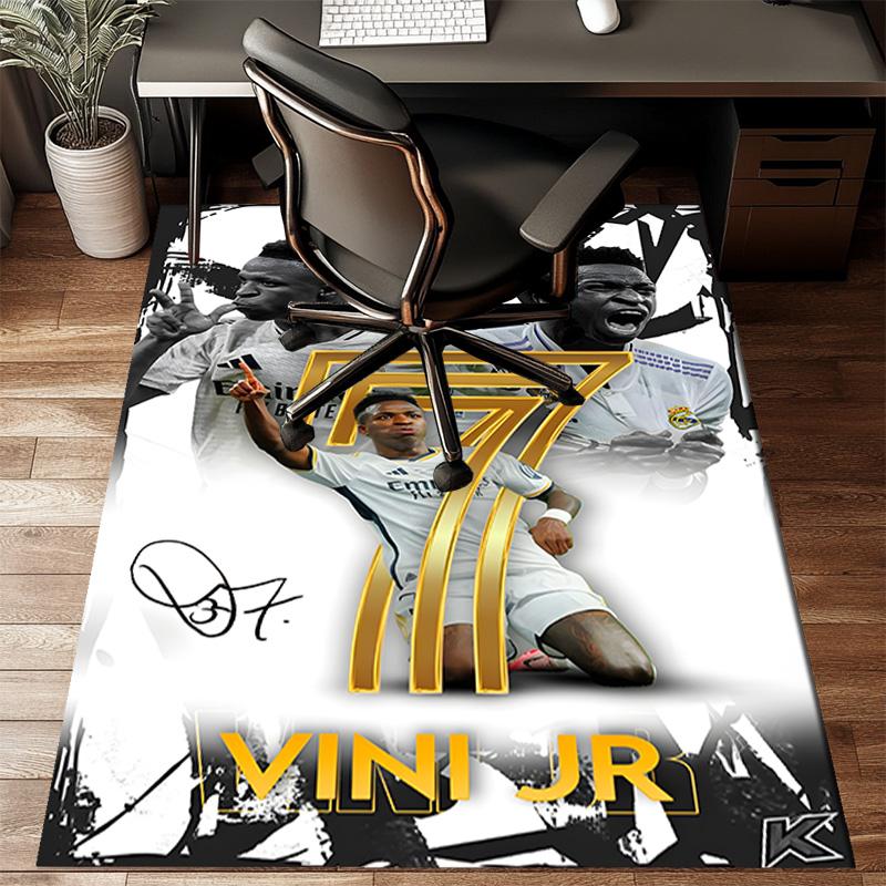 Brazilian Football Star Rug for Living Room, Game Rooms, Office, Bedroom, Office Floor Mat Playful Design, fan gifts Christmas decor